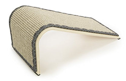 SmartyKat Sisal Angle Ramp Cat Scratcher for Indoor Cats & Kittens, Durable Sisal & Wood Scratching Pad, Includes Catnip, Gray/Taupe