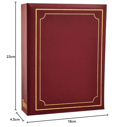 Arpan 6x4 Plain Photo Album with 200 Pockets (Burgundy)