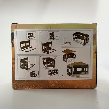 BUYGER Farm Animals Figures Set, Different Size with Tractor Trailer Vehicle Toy, Assemble Fence Farm House Barn Playset Gifts for 3 4 5 Year Olds Kids Toddler