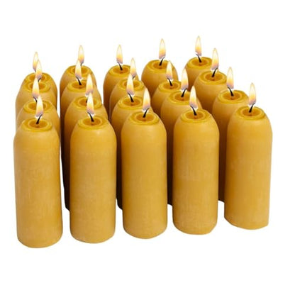 UCO 18-Hour Natural Beeswax Long-Burning Candles for UCO Candle Lanterns and Emergency Preparedness, 20-Pack
