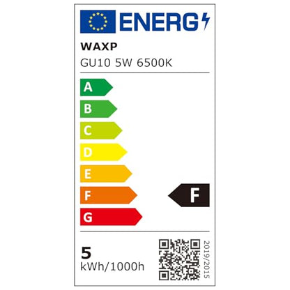 GU10 LED Spotlight Bulbs 5W, Cool White, 6500K, 365lm, No Flickering, Energy Saving Led Bulbs, Equivalent 40-50W GU10 Halogen Spot Light Bulbs, Non-Dimmable,10 Pack