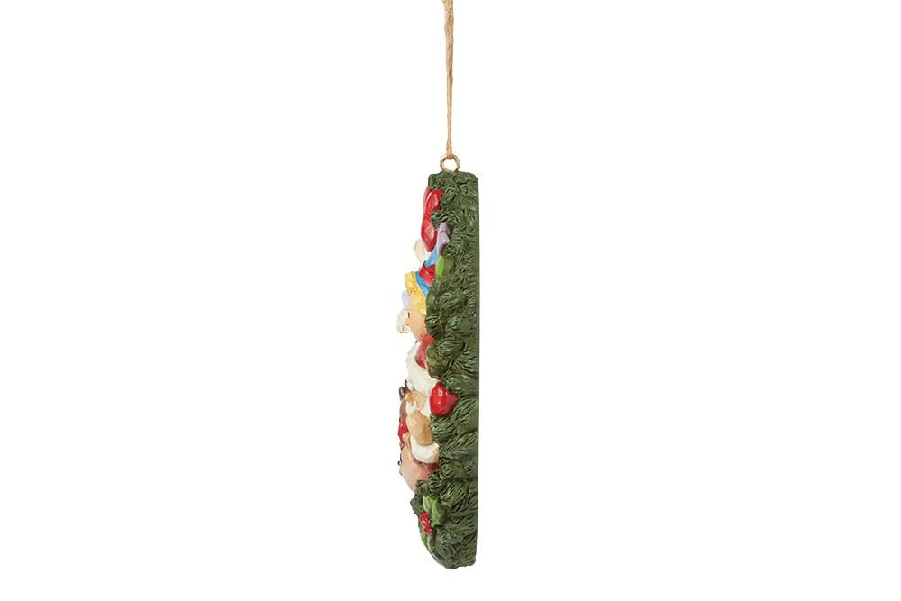 Enesco Rudolph Traditions by Jim Shore Characters in Wreath Hanging Ornament, 3.74 Inch, Multicolor