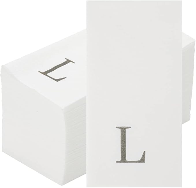 Luxenap 15.8 X 7.9 Inch Linen-Feel Guest Towels, 50 Lettered Hand Towels
