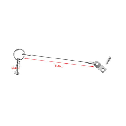 4 Pack Quick Release Pin 1/4" Diameter w/Drop Cam & Spring - Lanyard Prevents Loss, Full 316 Stainless Steel, Bimini Top Pin, Marine Hardware, Free Installation Screws