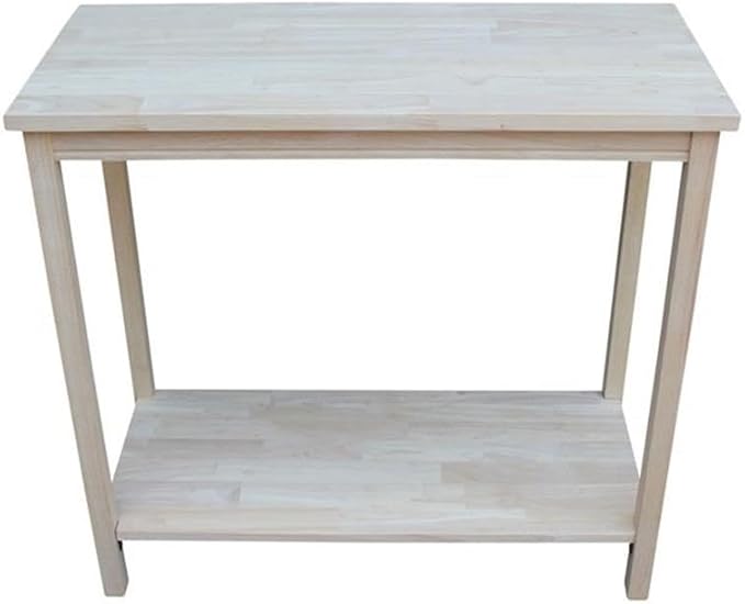 IC International Concepts, Portman Accent Table, Solid Real Wood, Sturdy