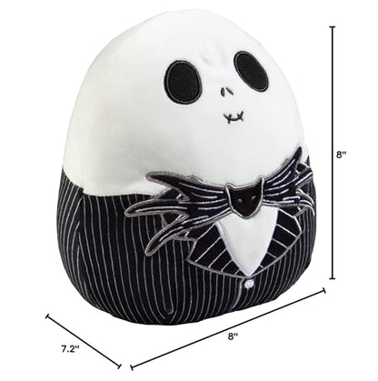 Squishmallows Original 8-Inch Jack Skellington - Nightmare Before Christmas - Official Jazwares Plush - Collectible Soft & Squishy Stuffed Animal Toy - Gift for Kids, Girls & Boys