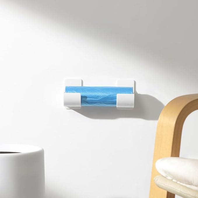 4 Pcs No Punching Trash Bag Dispenser Plastic Bag Holder, Wall Mounted Plastic