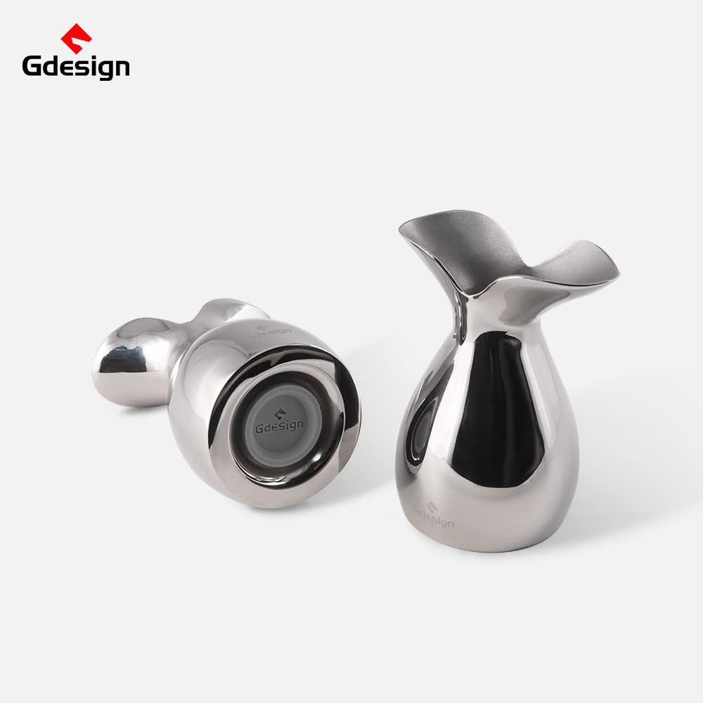 Gdesign Stainless Steel Salt Shaker, Refillable Seasoning Cans - Calla Lily Design Spice Dispenser for Home, Restaurant, Canteen