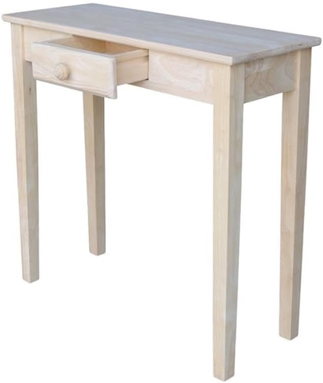 IC International Concepts, Rectangular Hall Table W/Drawer, Solid Real Wood