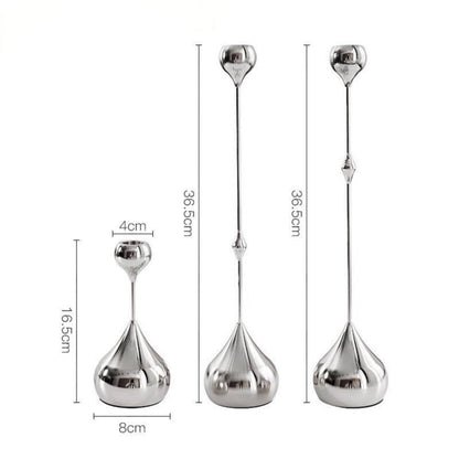 TKOWTB Candle Holder Silver Metal Candlestick Romantic Art Table Decoration for Home Dining,Wedding Photography Props