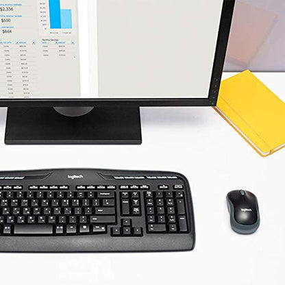 Logitech MK330 Wireless Keyboard and Mouse Combo for Windows, 2.4 GHz Wireless with USB-Receiver, Portable Mouse, Multimedia Keys, Long Battery Life, PC/Laptop, QWERTY UK Layout - Black