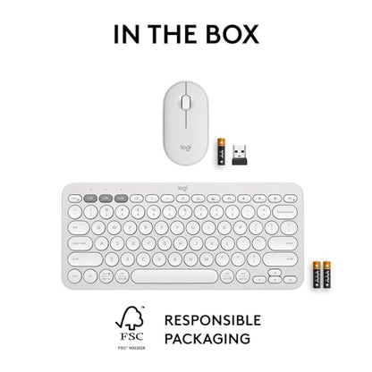 Logitech Pebble Keys 2 K380s, Multi-Device Bluetooth Wireless Keyboard with Customizable Shortcuts, Slim and Portable, Easy-Switch for Windows, macOS, iPadOS, Android, Chrome OS - Tonal Graphite