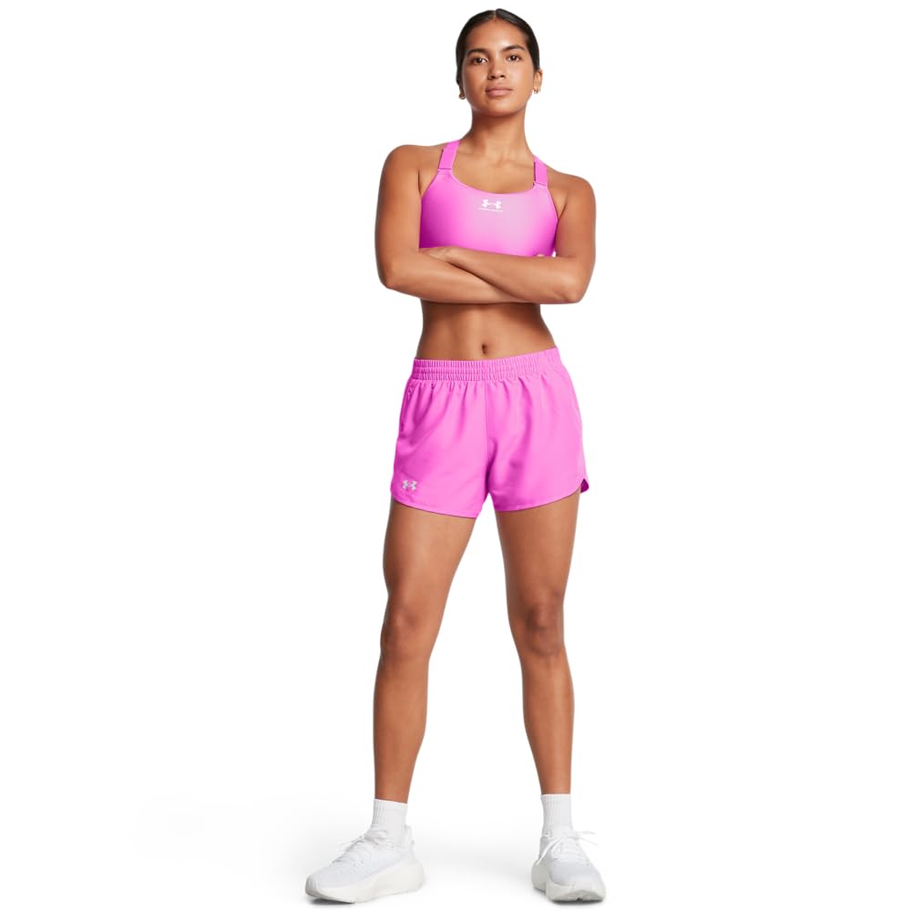 Under Armour Womens Fly by Shorts, (572) Vivid Magenta/Vivid Magenta/Reflective, Large