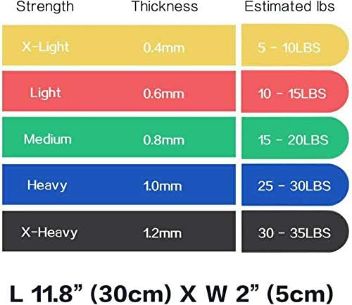 Timberbrother Resistance Loop Bands with Workout Poster 16.5”x 22.4”,Set of 5 Exercise Bands for Crossfit Workout and Physical Training
