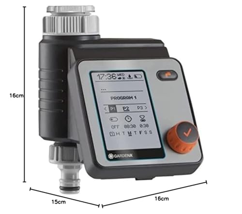 Gardena Watering Control Master: Automatic and time-saving watering, 6 schedules, LCD display, Water Now function, Safe-Stop (1892-20)