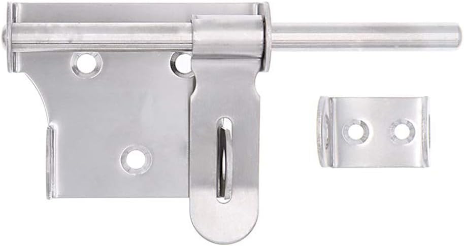 Sliding Bolt Gate Latch,Stainless Steel Latch Bolt Door Latch Lock, Bolt with Padlock Hole, Hasp Safety Clasp Hasp Barrel Bolt Sliding Latches,Stainless Steel Brushed Finish