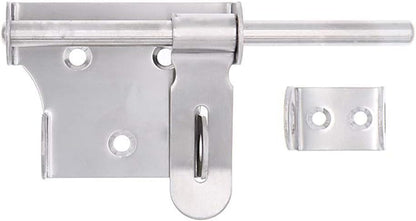 Sliding Bolt Gate Latch,Stainless Steel Latch Bolt Door Latch Lock, Bolt with Padlock Hole, Hasp Safety Clasp Hasp Barrel Bolt Sliding Latches,Stainless Steel Brushed Finish