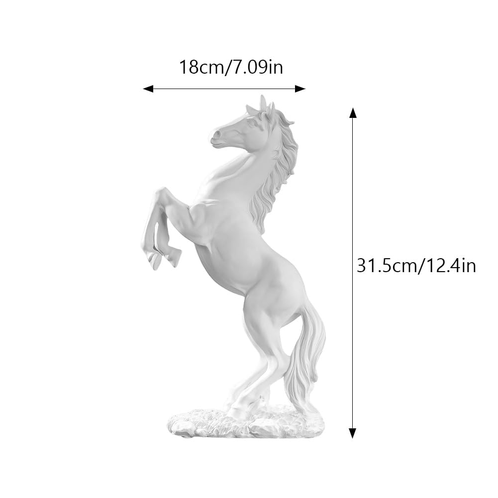 Horse Statue, Resin Soild Animals Sculpture Table Decor Indoor Modern Home Desk Art Figurines Ornament Office Decorative Bookshelf Desktop Living Room Dining Room Coffee Photography Props Standing