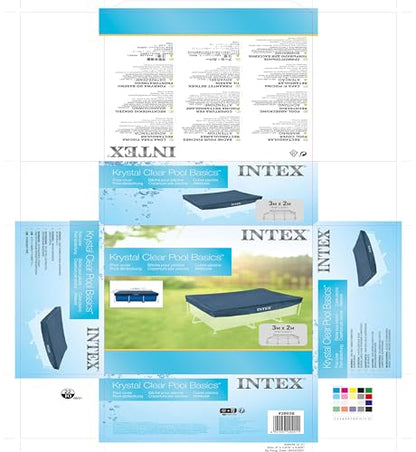 INTEX | Debris/Weather Cover for 3m x 2m Frame Pools - 28038, Rectangular, Blue