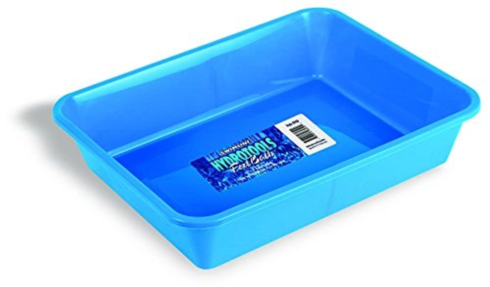 SWIMLINE HYDROTOOLS Plastic-Molded Footbath – Soaking Tray for Washing Feet Outdoors – Removes Sand & Dirt from House or Pool – Heavy-Duty Construction, Textured Non-Slip Surface, XL, Dark Blue