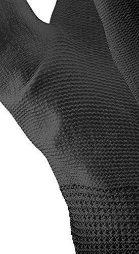 Ogrifox AJS LTD® 24 Pairs Black PU Coated Nylon Work Gloves for Gardening, Work, Car Repairs, Black