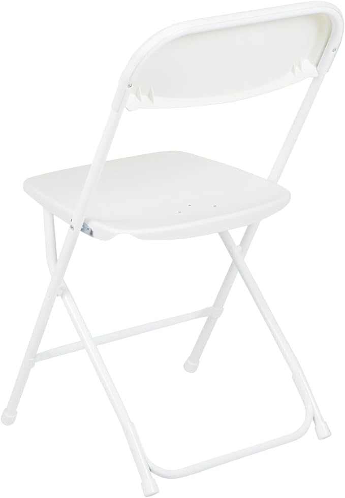 Flash Furniture Hercules Series Plastic Folding Chair - White - 650LB Weight Capacity Comfortable Event Chair - Lightweight Folding Chair