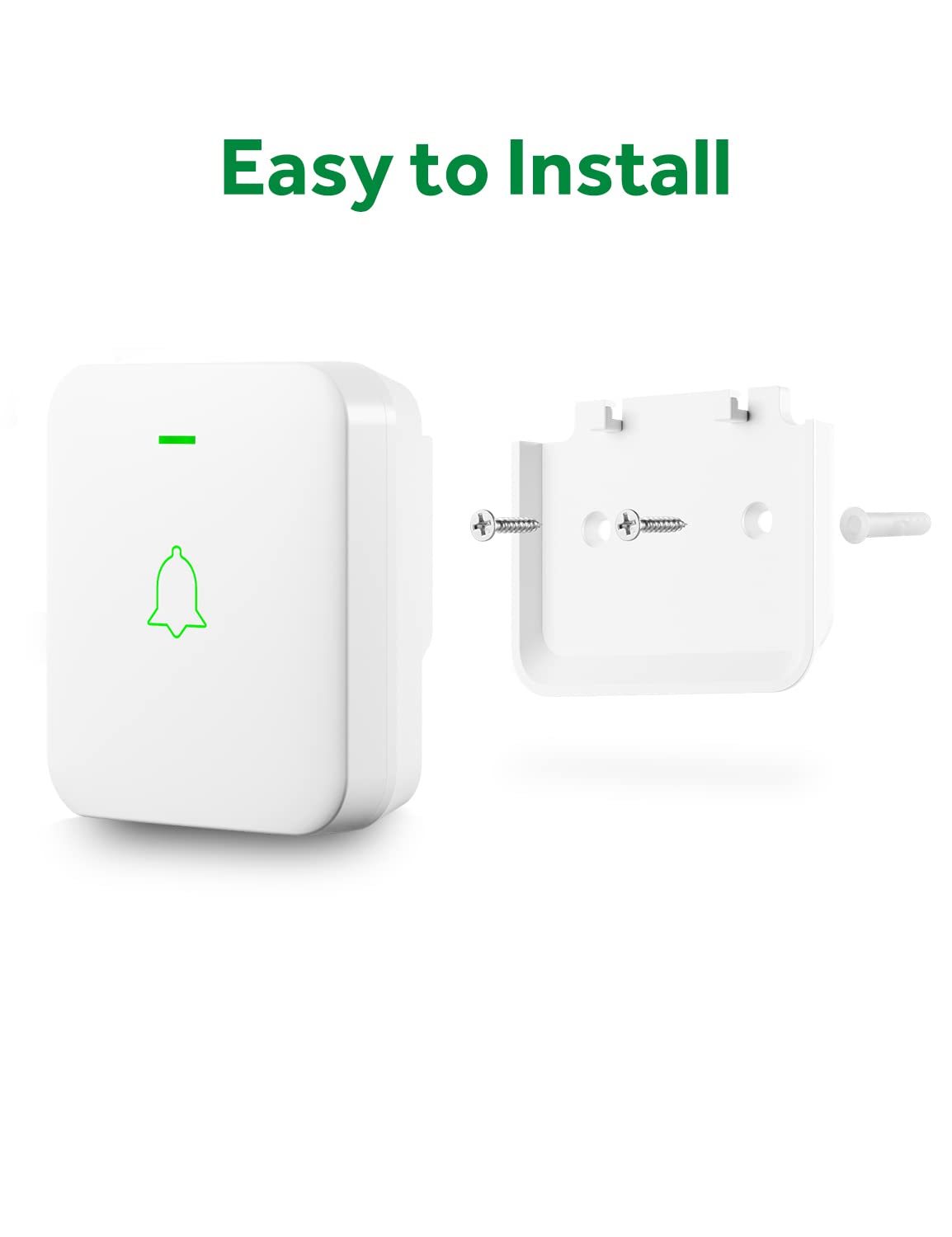 AVANTEK Wireless Door Bell, BA-11 Waterproof Battery Operated Doorbell Chime Operating at 1000 Feet, Portable Door Chime kit with 52 Melodies, 5 Volume Levels, and CD Quality Sound