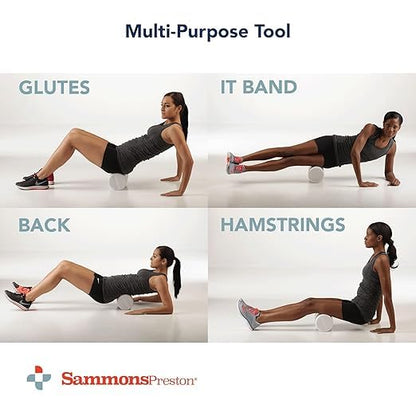 Sammons Preston Foam Therapy Roll, Round 3" x 36" High Density Foam Roller for Exercise, Massage, Balance, Yoga, Physical Therapy, and Flexibility, Ideal for Home, Gym, or Studio