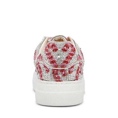 Betsey Johnson Women's Sidny Sneaker, Candy Canes, 6