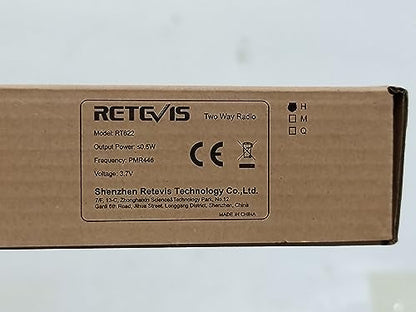 Retevis RT622 2 Way Radio, PMR446 Professional Walkie Talkie Mini Long Distance, Clear Sound, VOX Hands Free, Walkie Talkie Rechargeable, Hiking, Gifts (Black,1 Pair)