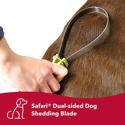 Coastal Pet Safari Dual-Sided Dog Shedding Blade - Stainless Steel Grooming Blade for Thick Coats - for Dogs with Short and Long Hair - Medium-Large - 10" x 3.25"