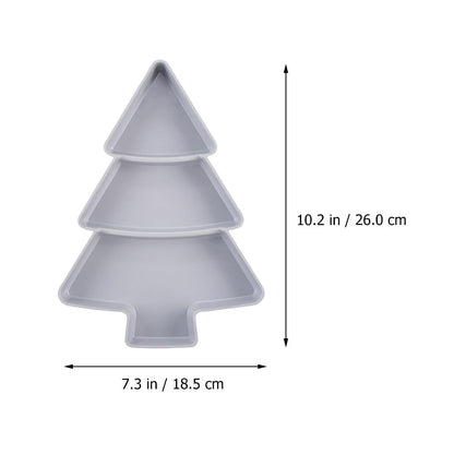DOITOOL 2PCS Christmas Tree Shape Platter Snack Appetizer Trays Dessert Serving Dishes Divided Snack Serving Trays Fruit Cheese Dessert Plate - Grey