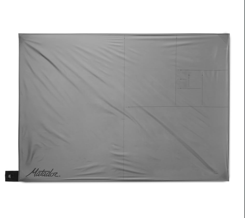 Matador Pocket Blanket 4.0 - Black (Seats 2-4); Lightweight Picnic Blanket with Pegs; Foldable Picnic Blanket for Dry Sitting; Sandless Beach Mat & Festival Blanket for Concert, Walking, Hiking