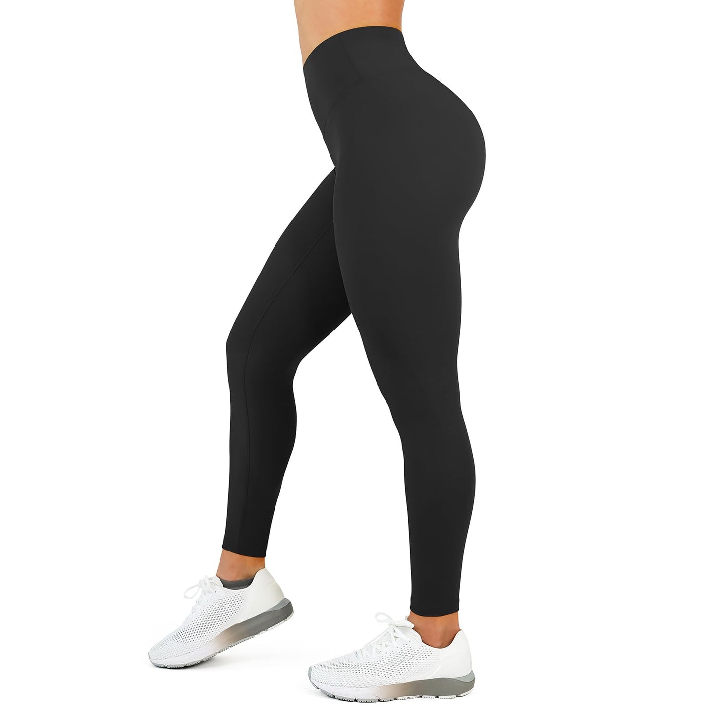 High Waisted Leggings for Women - No Front Seam Tummy Control Yoga Pants for Workout Running No See Through