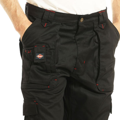 Lee Cooper LCPNT206 Workwear Mens Multi Pocket Easy Care Heavy Duty Knee Pad Pockets Safety Work Cargo Trousers Pants, Black, 36W/33L