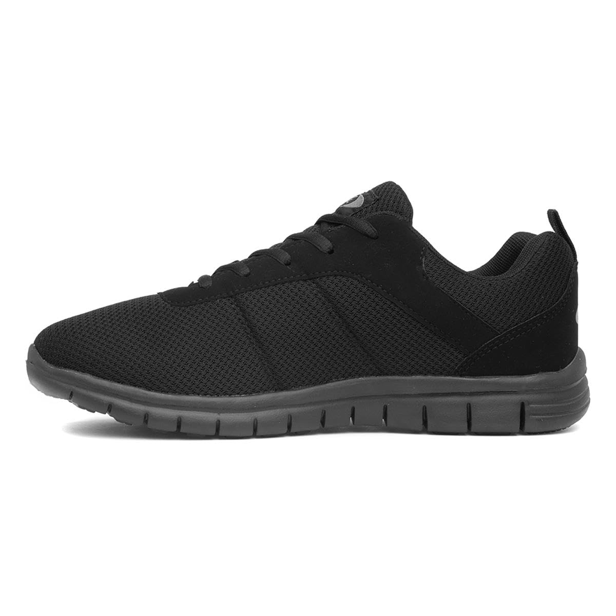 Mens Black Lace Up Trainer - Size 9 UK - Black