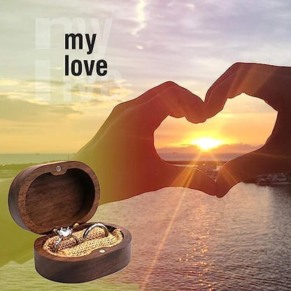 molchagar Ring Box for Wedding Ceremony, 2 Slots Ring Box, It Was Always You Commitment of Love Engraved Wooden Ring Holder for Engagement, Propose, Lover's Birthday Jewelry Gift Box…