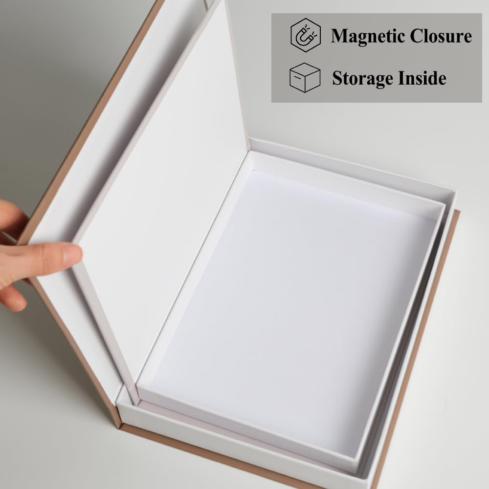 isuisle Decorative Faux Books with Hidden Storage – Magnetic Closure Coffee Table Decor Box Set – Nesting Book Storage for Remotes & Jewelry – Modern Living Room Shelf Decor