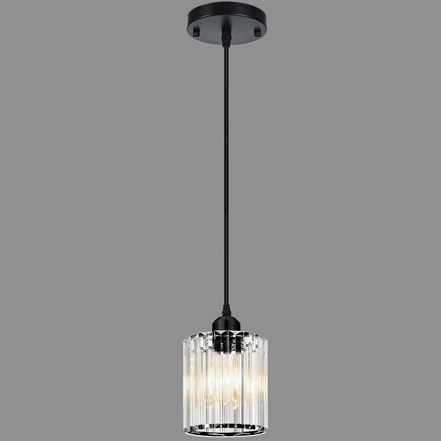 WKWKTOTO 1-Piece Pendant Lights Kitchen Island, Elegant Modern Island Lights for Kitchen with Crystal Glass – Luxury Kitchen Hanging Light for Kitchen Island, Dining Table, Entryway, Restaurant
