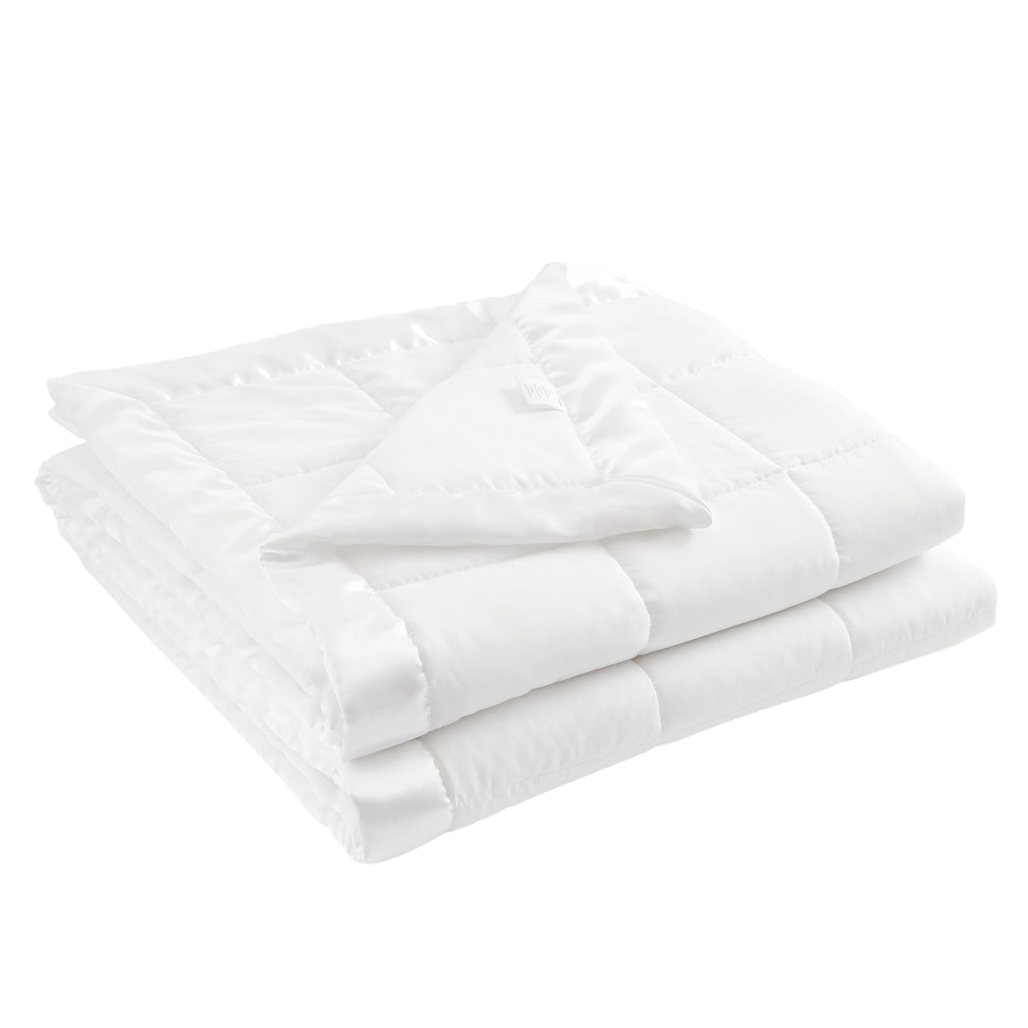 Madison Park Windom Down Alternative Blanket, Premium 3M Scotchgard Moisture Wicking Treatment, Lightweight and Soft Bed Cover For All Season, Satin Trim, White Full/Queen