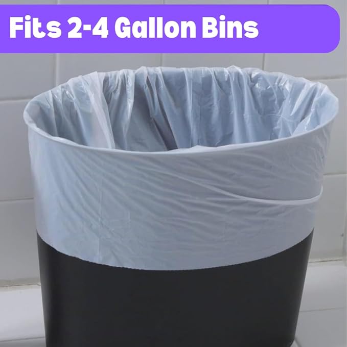 4 gallon Small Trash Bags Lavender Scented CCLINERS White Bathroom Garbage Bags