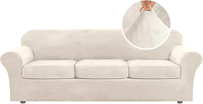 H.VERSAILTEX High Stretch Sofa Slipcover 4 Piece Cover Velvet Furniture