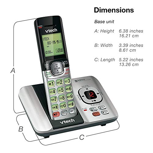 VTech CS6719-2 2-Handset Cordless Phone with Caller ID/Call Waiting, Handset Intercom & Backlit Display/Keypad, Silver