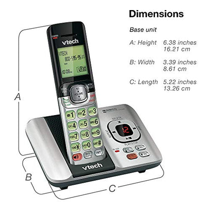 VTech CS6719-2 2-Handset Cordless Phone with Caller ID/Call Waiting, Handset Intercom & Backlit Display/Keypad, Silver