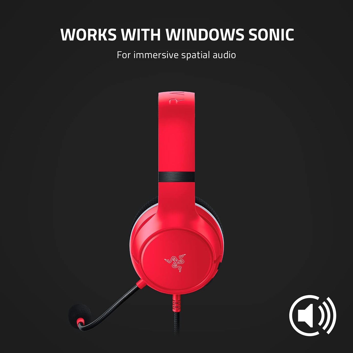 Razer Kaira X Wired Headset for Xbox Series X|S, Xbox One, PC, Mac & Mobile Devices: Triforce 50mm Drivers - HyperClear Cardioid Mic - Memory Foam Ear Cushions - On-Headset Controls - Pulse Red