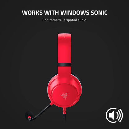 Razer Kaira X Wired Headset for Xbox Series X|S, Xbox One, PC, Mac & Mobile Devices: Triforce 50mm Drivers - HyperClear Cardioid Mic - Memory Foam Ear Cushions - On-Headset Controls - Pulse Red