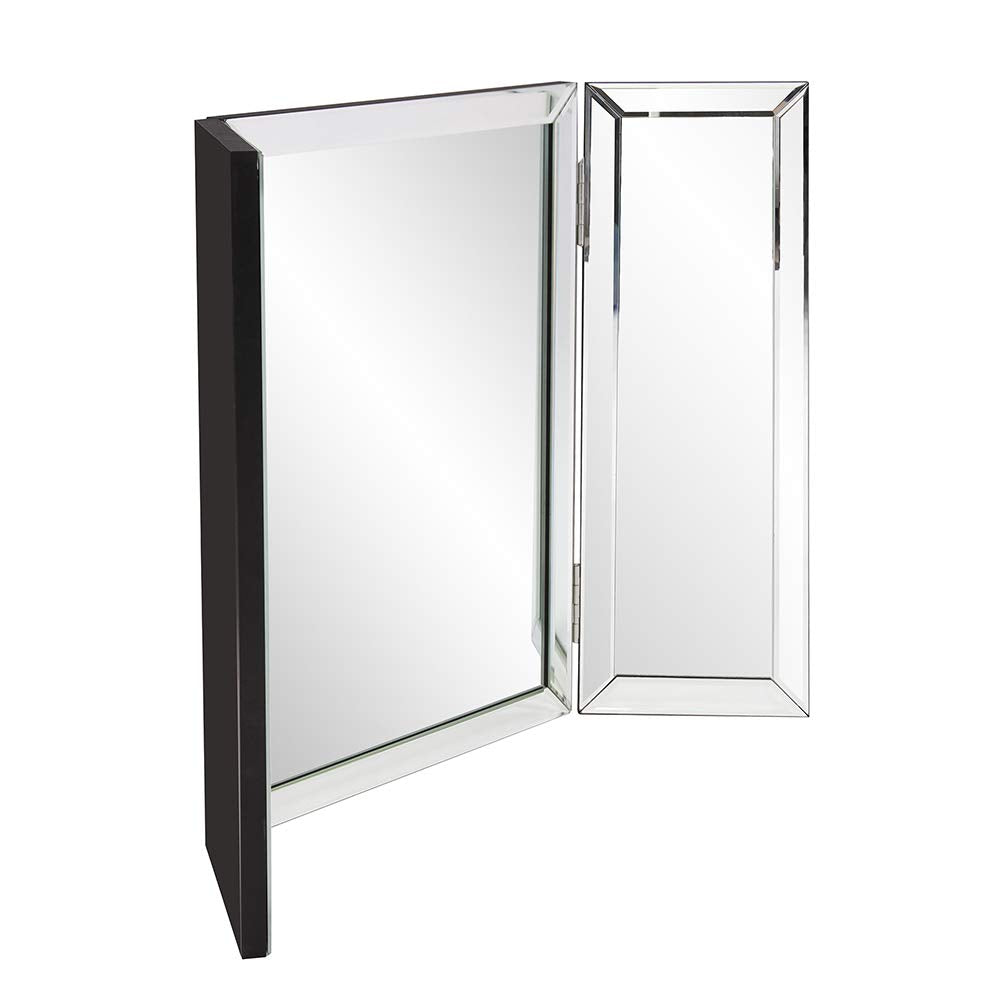 Howard Elliott Collection Tripoli Trifold Vanity Mirror 3 Way TableTop Bedrooms, Bathroom, Makeup Portable Cosmetic & Makeup Mirror with Beveled Edges Tri-fold Mirror, 31 Inch x 21 Inch