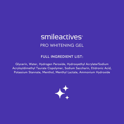 Smileactives Teeth Whitening Gel for Toothpaste with Clinical-Grade Hydrogen Peroxide, Tooth Stain Remover for White Teeth, Dentist Quality Pro Whitening Gel to Remove Coffee Stains, 2 oz Bottle
