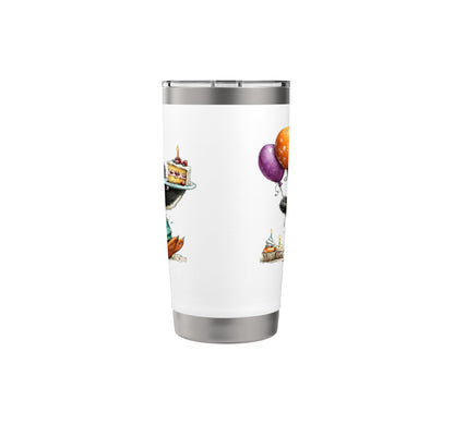 Cute Penguin Birthday Cake Balloons Celebration Stainless Steel Insulated Tumbler