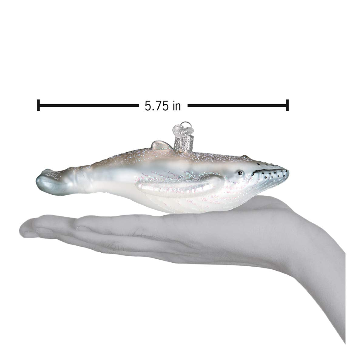Old World Christmas Humpback Whale Glass Blown Ornament for Christmas Tree, Handcrafted Holiday Decoration, Sea Collection